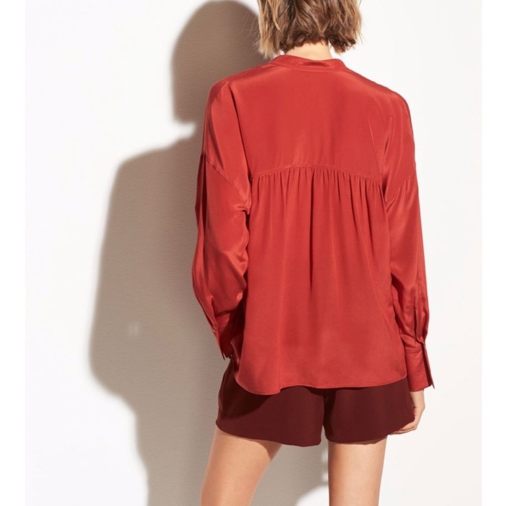 Vince silk blouse red burnt orange women’s xl